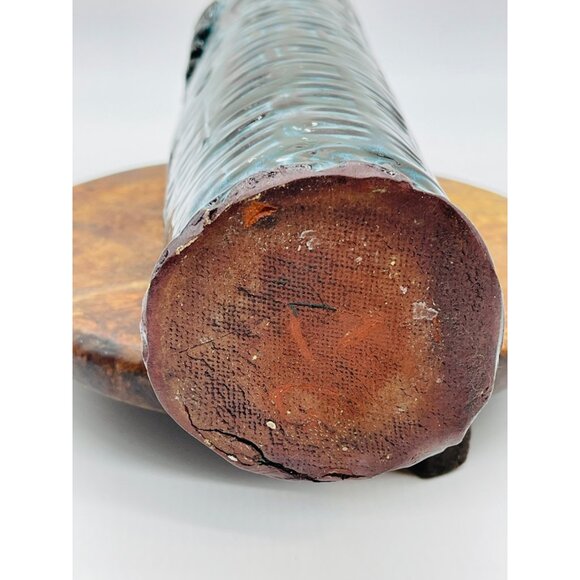 Vintage Artistic Studio Pottery Vase Hand Crafted Turquoise Unique Mid Century - Picture 6 of 8